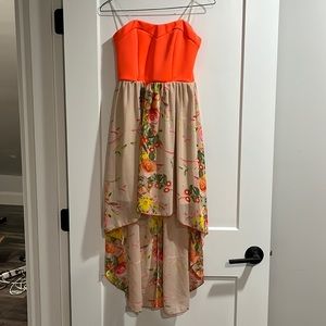 Strapless high-low dress
